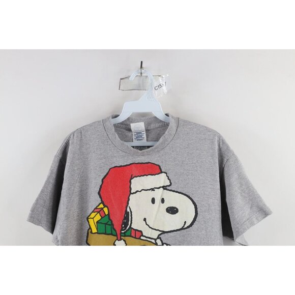 Vintage 90s Peanuts Charlie Brown Mens Medium All Over Print Christmas T-Shirt - Picture 2 of 16